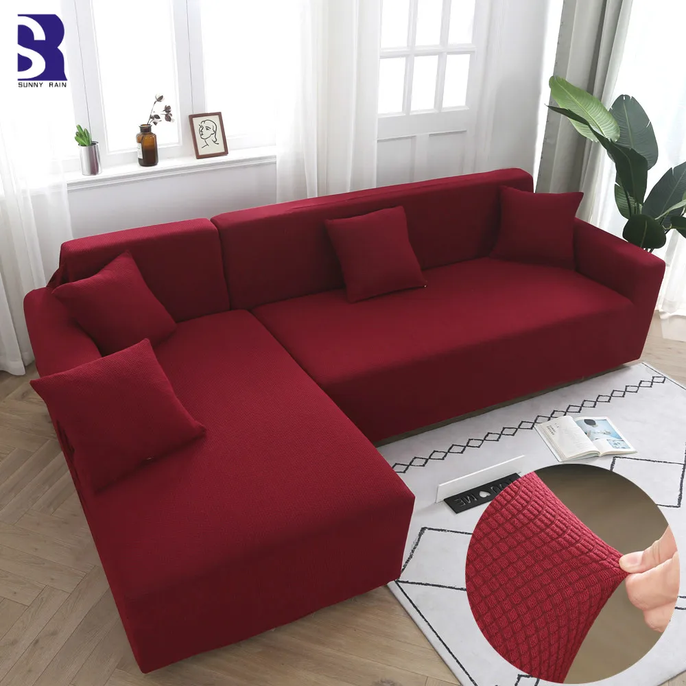 SunnyRain 1-Piece толстый красный стрейч диван-Крышка для гостиной эластичный диван-крышка диване с защитой от воды