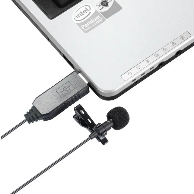 USB петличный микрофон мини стерео клип на лацкане микрофон конденсатор для ПК компьютер Горячая Распродажа
