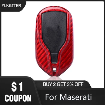 

YLKGTTER High Grade Authentic Top Pure Carbon Fiber Car Key Case For Maserati Levante Quattroporte Ghibli Portable Installation