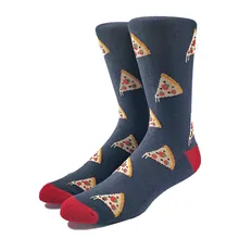 Men's Happy Funny Pizza Thick Socks Cotton Rich Terry Foot For Winter