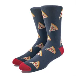 Men's Happy Funny Pizza Thick Socks Cotton Rich Terry Foot For Winter
