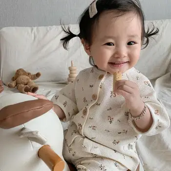 

2020 new toddler girls boys 2 pcs set t-shirt+long pants fashion summer cotton kids pajama suit 1-6 years HV87