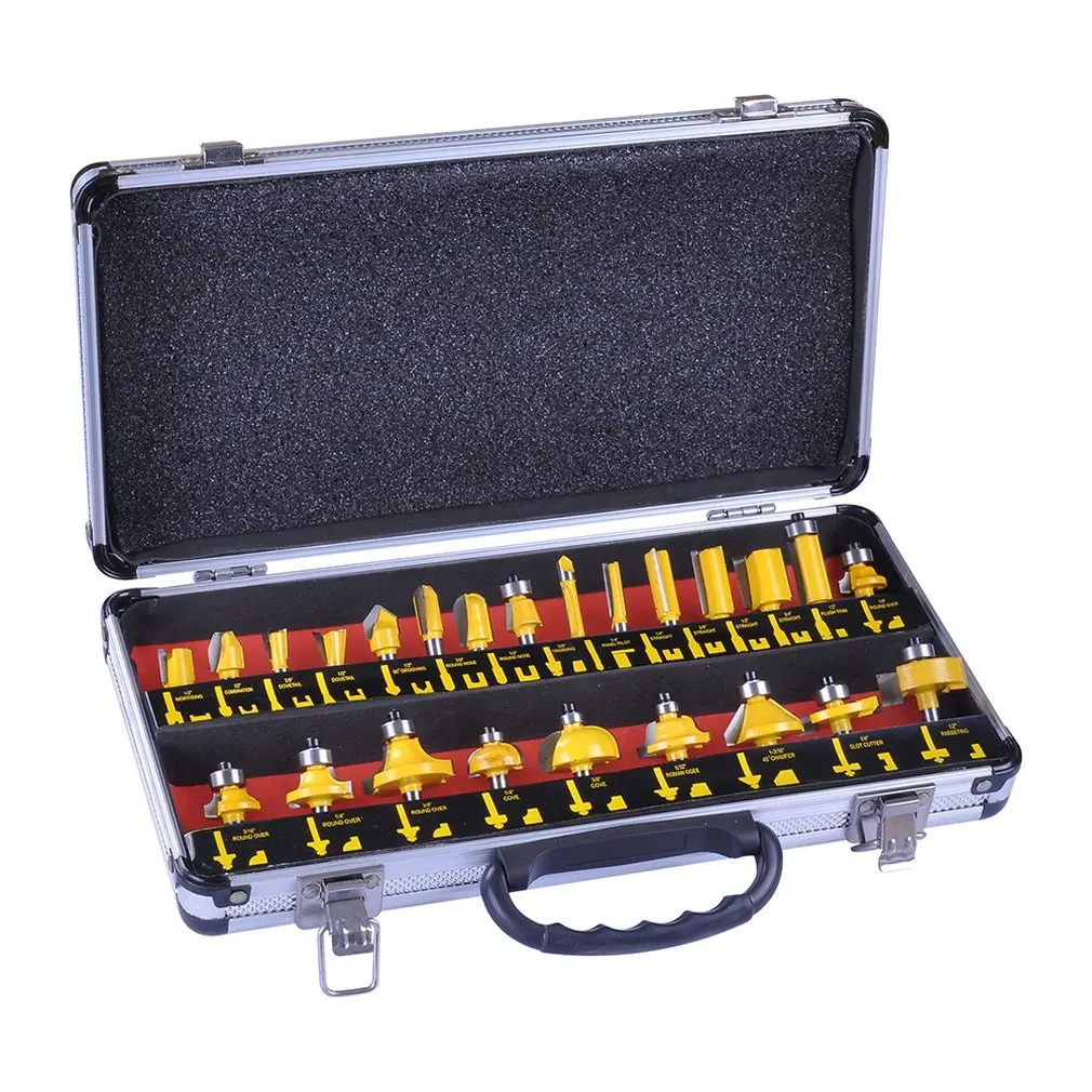 

35-Pieces Milling Cutter Set Trimming Machine Woodworking Milling Cutter Head Set Milling Cutter Set