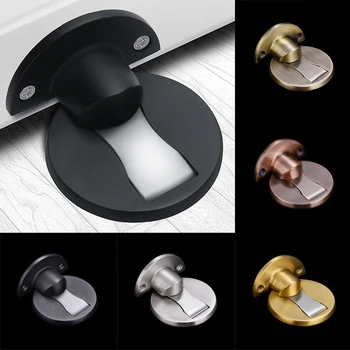 

Alloy Magnet Door Stops Magnetic Door Stopper Non-punch Door Holder Hidden Doorstop Furniture Door Hardware