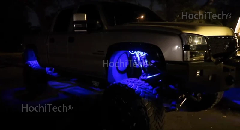 RGB светодиодные горные фонари беспроводной Bluetooth музыка мигает много цветов для Jeep wrangler Лодка Грузовик подавтомобиль свет