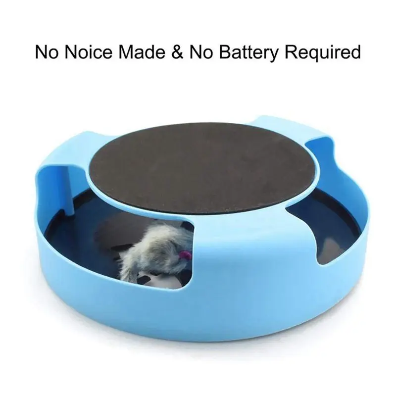 Игрушка для кошек с интерактивной мышкой, Catch The mouse Cat Toy с когтеточкой для кошек(Blue