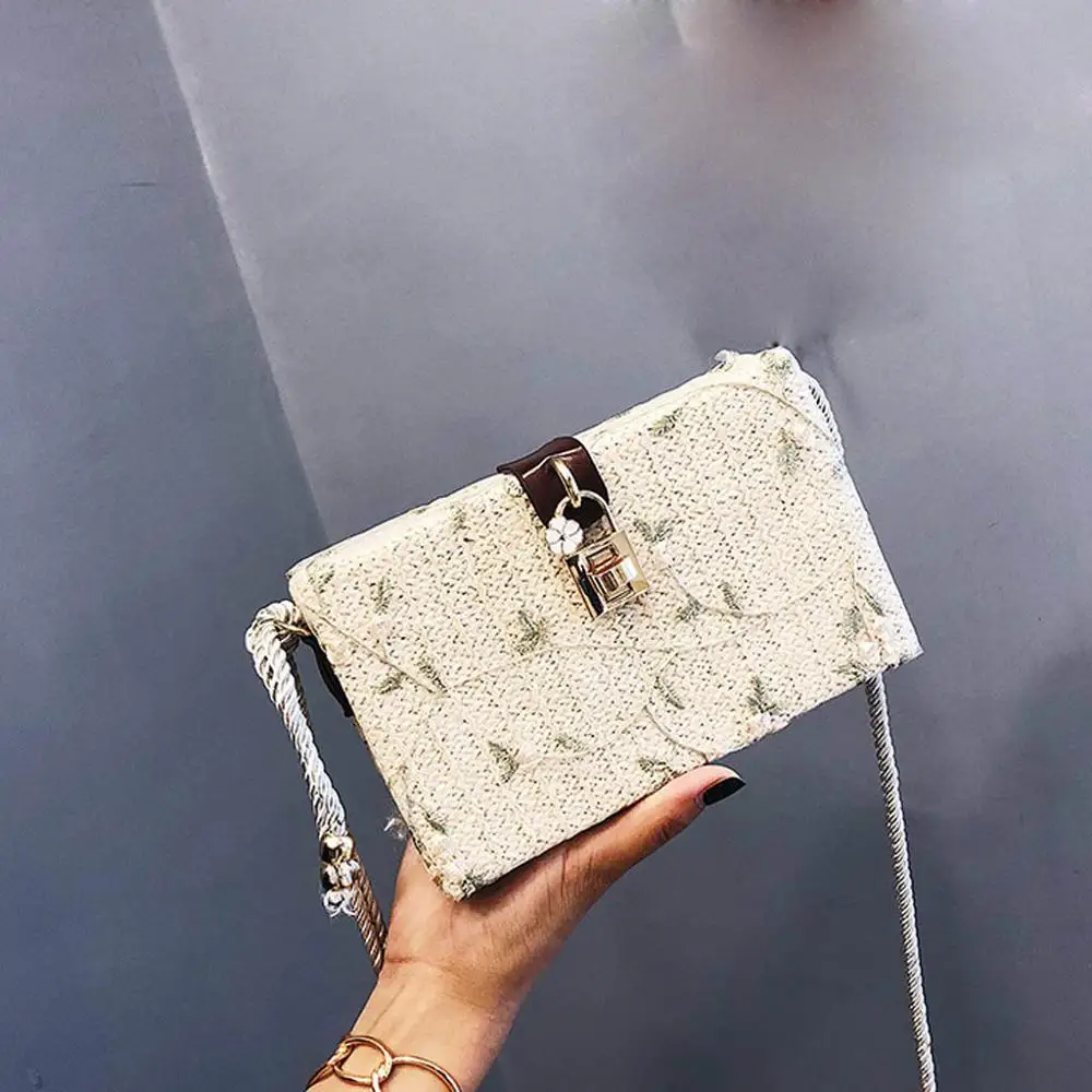 

Crossbody Shoulder Bag Messenger Fashion bags for women 2019 flowers bag leather Small Square Messenger Retro Diagonal Package #
