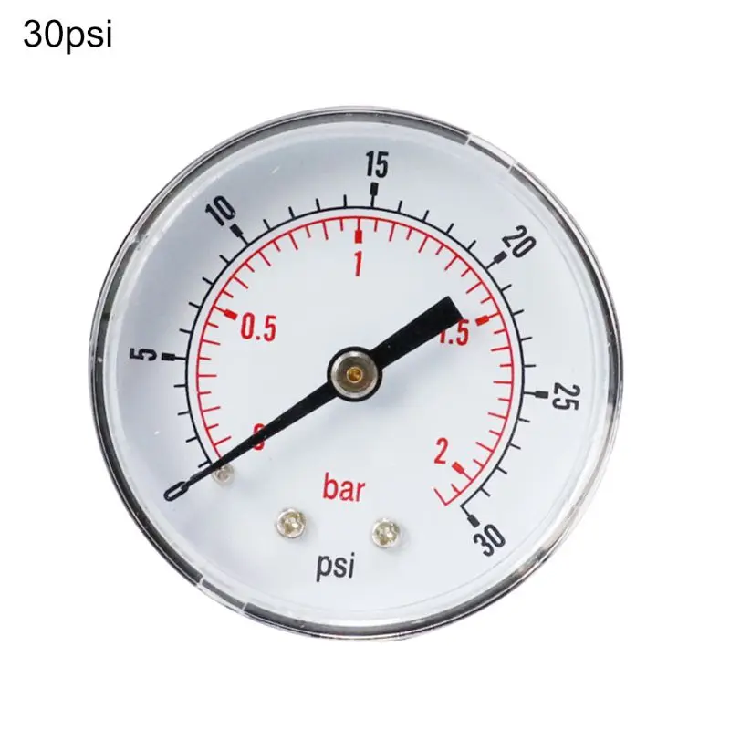 Манометр 52 мм Циферблат 1/8 "BSPT горизонтальный 0/15, 30, 60,100, 160300 PSI & Bar