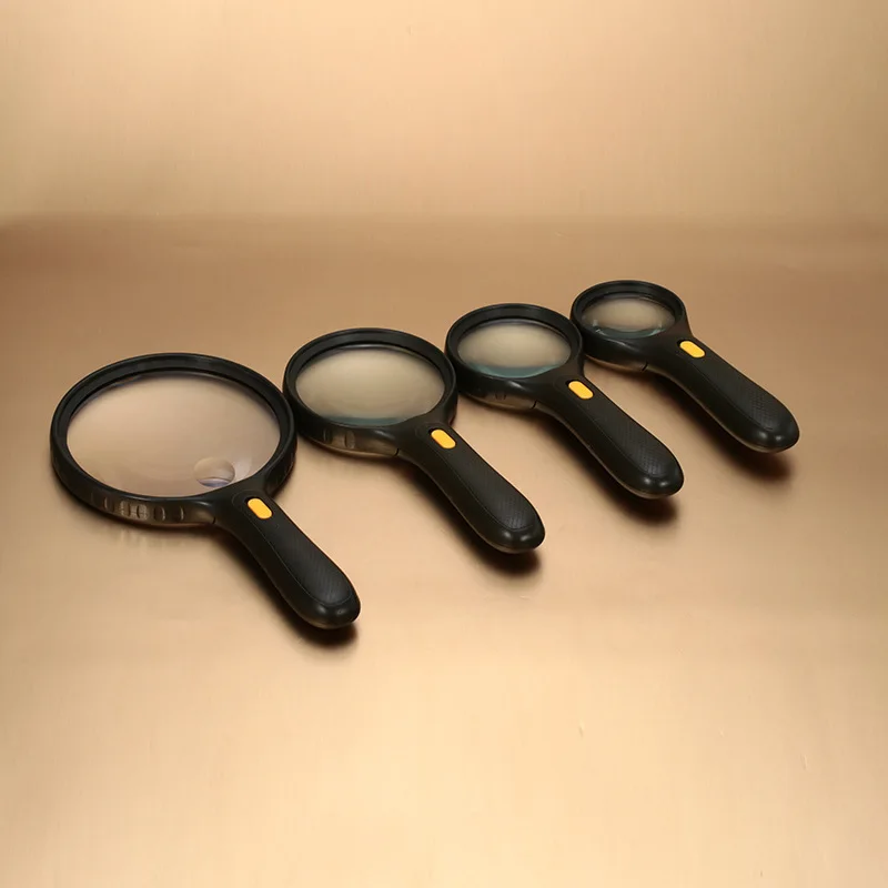 

9986d Army Green Magnifying Glass with 3 PCs LED Light High-definition Reading Reading Old Man Gift Hand-Held