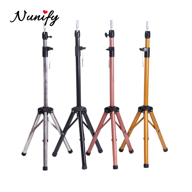 Nunify Pink Black Wig Stand Wig Tripod With Mannequin Canvas Block Head  Adjustable Tripod Stand And