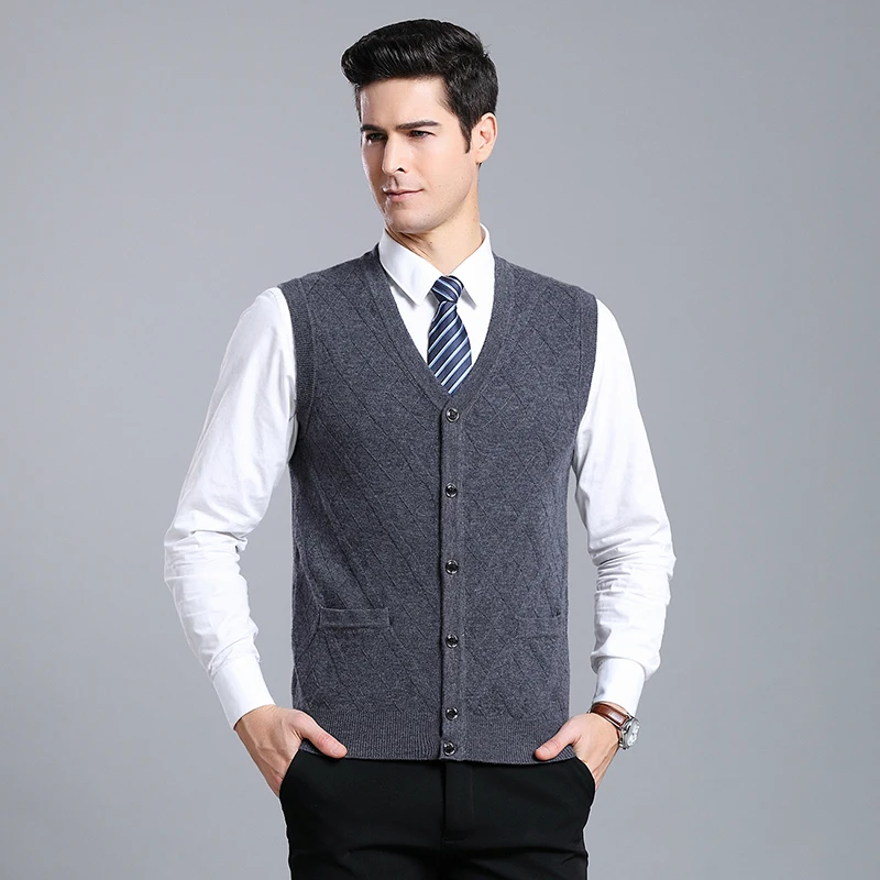 MACROSEA Британский стиль дизайн мужской формальный Повседневный шерстяной кардиган без рукавов высокого качества мужской вязаный шерстяной свитер 9067