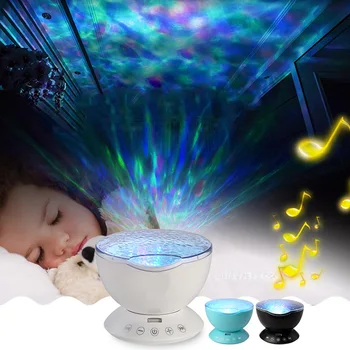 

Ocean Wave Projector Night light USB Lamp led With Music Player Remote Control Timer function For kids Bedroom Decor