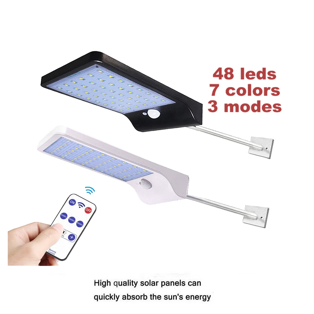 

Aluminum pole 48/36 LED 3 mode Outdoor Waterproof Motion Sensor Solar Wall spot flood lamp security Light For Garden yard patio