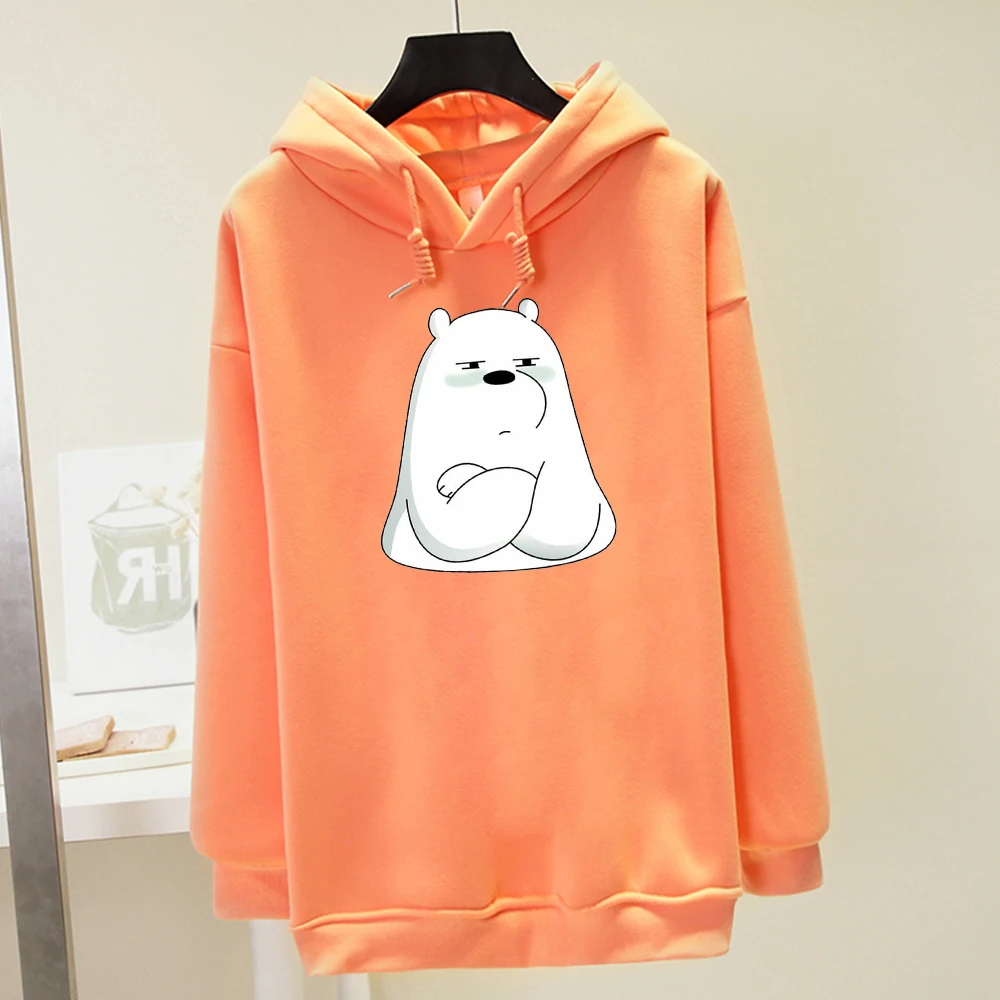 Women Hoodie Want To Sleep Bear Print Cute Graphic Hoodies Winter Autumn Women's Sweatshirt Casual Women Harajuku Clothing Tops