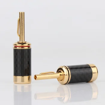 

Carbon Fiber Gold Plated Banana Plug 4pieces Speaker Wire Cable Banana Connector