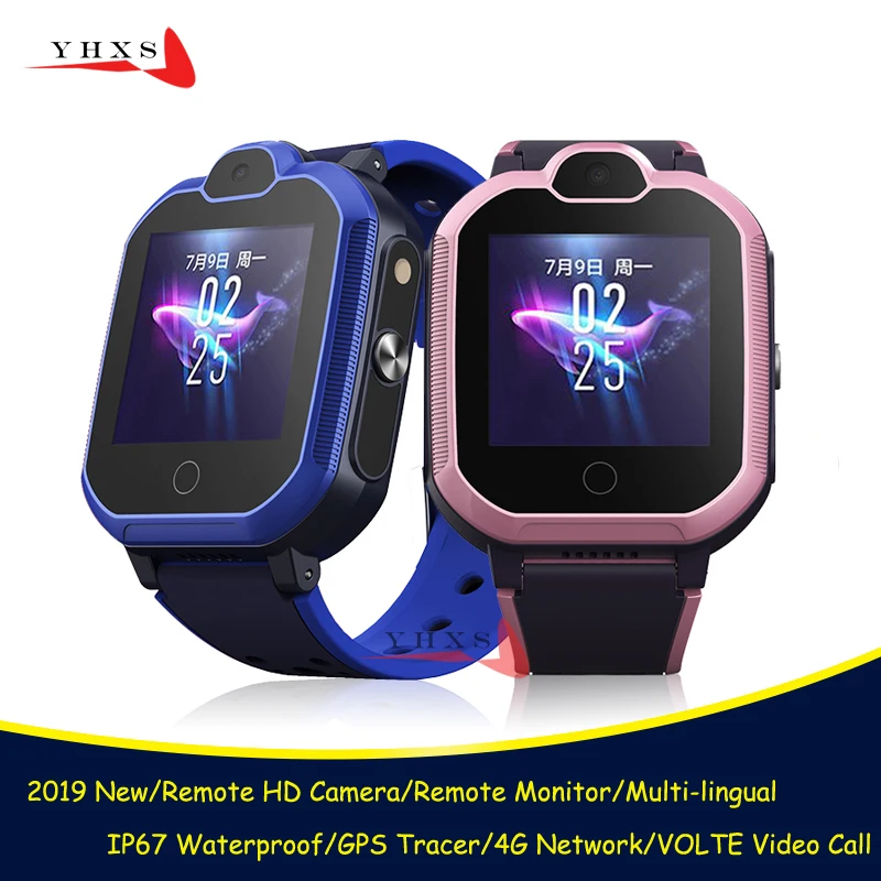 Najtaniej 2019 nowy IP67 wodoodporna inteligentna 4G zdalna kamera GPS WI FI dzieci studenci zegarek SOS Monitor połączeń wideo Tracker lokalizacja zegarek