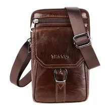 AIZHIYI, натуральная кожа, для мужчин, чехол для телефона, плечо, сумка-мессенджер, через плечо, мужская повседневная сумка на пояс, поясная сумка