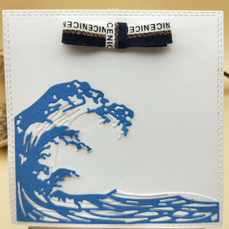 Слои морские волны металлические режущие штампы трафареты для DIY скрапбукинга декоративное тиснение для изготовления открыток