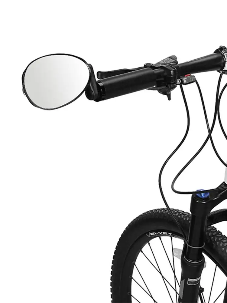 Bicycle Rearview Mirror LED Warning Light 360 Wide-angle Convex Mirror Mountain Bike Accessories Rearview Mirror For Riding