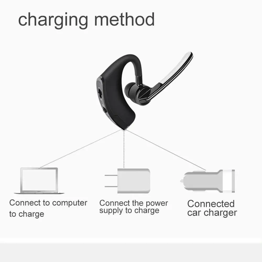 V8 Blutooth Earphone Wireless Stereo Mic Headphones Hands In Car Samsun For V9 With Phone Mic Phone Bluetooth Kit Huwei E7C6