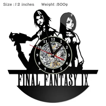 

Final fantasy series black rubber record simple modern wall clock personality retro nostalgic living room clock