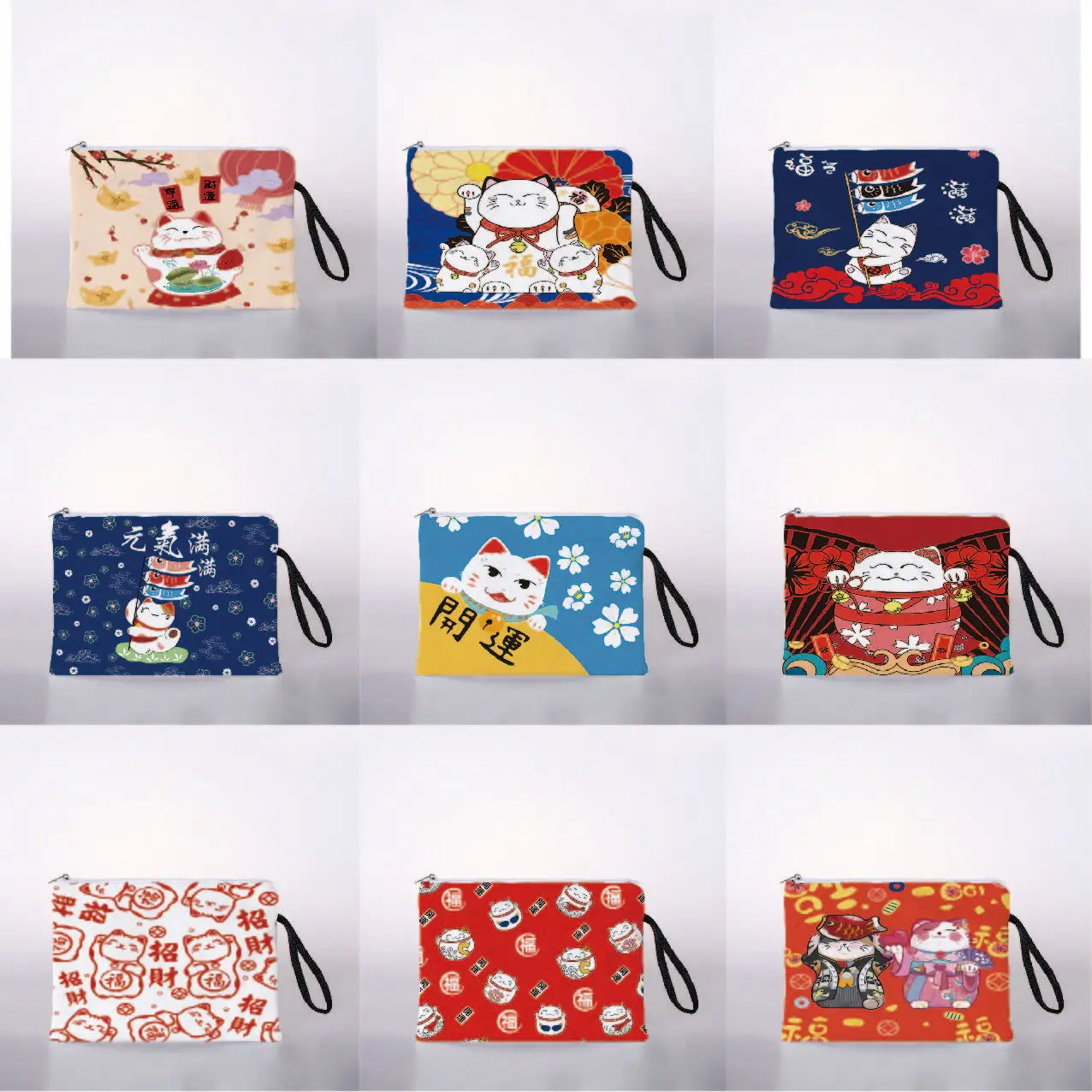 

Women's cosmetic bag Japanese lucky cat digital printing cosmetic bag travel storage bag cosmetic bag