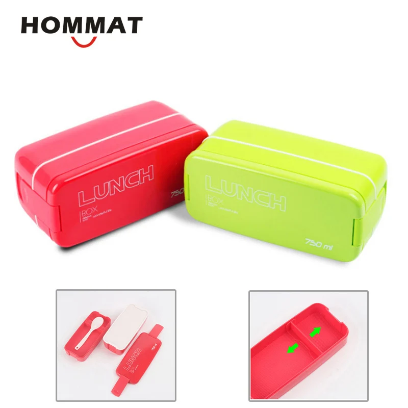 Hommat японский 2 уровневый Bento Box Ланч бокс для девочек контейнер еды суши Ланчбокс