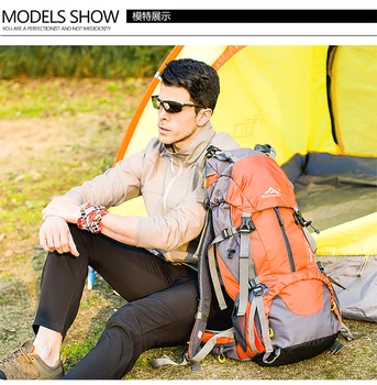 

55 + 5 L Hiking Bag,Outdoor Backpack,24 Inch Large Capacity Travel Bag,Waterproof,Air Pump Breathable Backpack System,