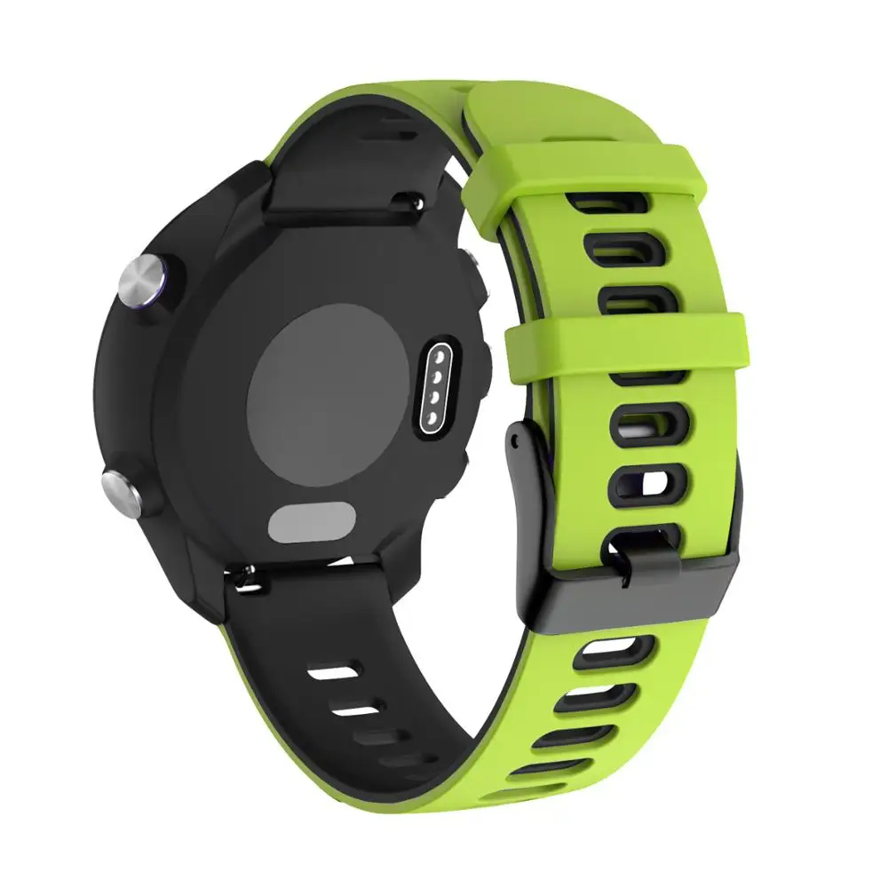 Ремешок для часов Garmin Forerunner 245 245M 645 645MUSIC vivoactive, мягкий силиконовый браслет, сменный ремешок для часов - Цвет ремешка: Green black