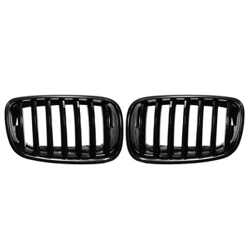 

Hot Pair Gloss Black Front Bumper Hood Kidney Sport Grills Grille for BMW E70 E71 X5 X6 2007-2013 Car Styling Racing Grills