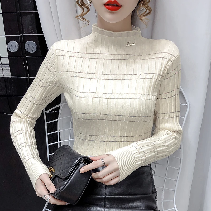 

Japanese Fashion Computer Knitted Sweaters for Women Pullovers Office Lady Knit Sweater Women Wool Black Oversized Sweater
