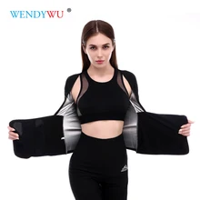 Для женщин спортивный костюм с короткими рукавами, потливость одежда yoga сауна Бодибилдинг жилет для похудения Пояс корсет тренировочная куртка