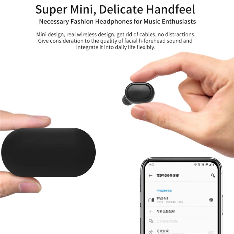 Wireless Headphones Bluetooth 5 0 TWS Earphone Bluetooth Headset HIFI Mini Sports Running Earphone For iPhone Samsung Xiaomi