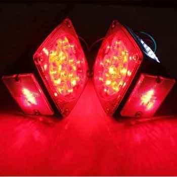 

Truck Trailer Lights LED Square Red Bright Turn Stop Tail 2pcs 1Pair Waterproof