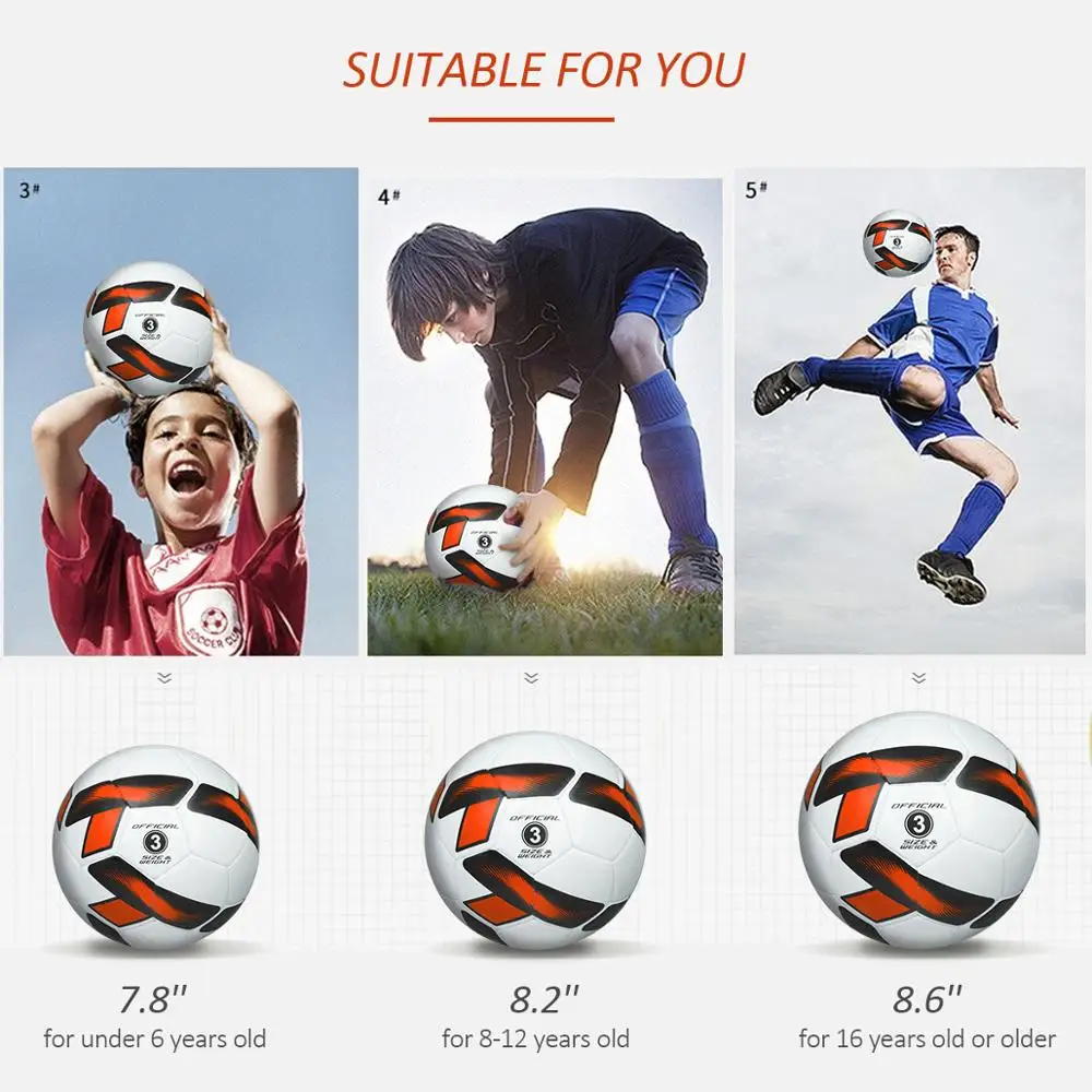 Pelota de fútbol de los tamaños 3/4/5, práctica de balones de fútbol  tradicionales para niños, jóvenes, adultos, práctica de  entrenamiento|Futbolísticos| - AliExpress
