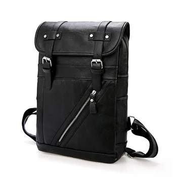 

Men Backpack External USB Charge Waterproof Bagpack Fashion PU Leather Travel Bag Casual School Bag Leather Bookbag Casual Boys