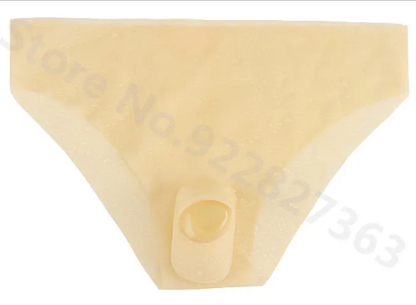 ! Mould Seamles Transparent Latex Men's sexy T shorts brief with ball cock bondage penis half cover