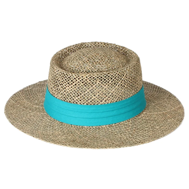 

Wholesale Hot Summer Beach Straw Hat For Women Travel Outdoor screen Vintage Panama Elegant Brim Hat