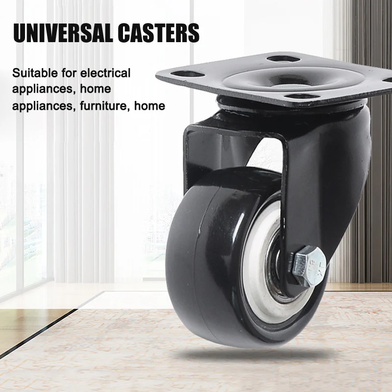 Newly Sale PU Casters 4pcs Casters Heavy Duty 2/1.5 Inch Pneumatic Caster Wheels No Noise Wheels Top Plate I88#1