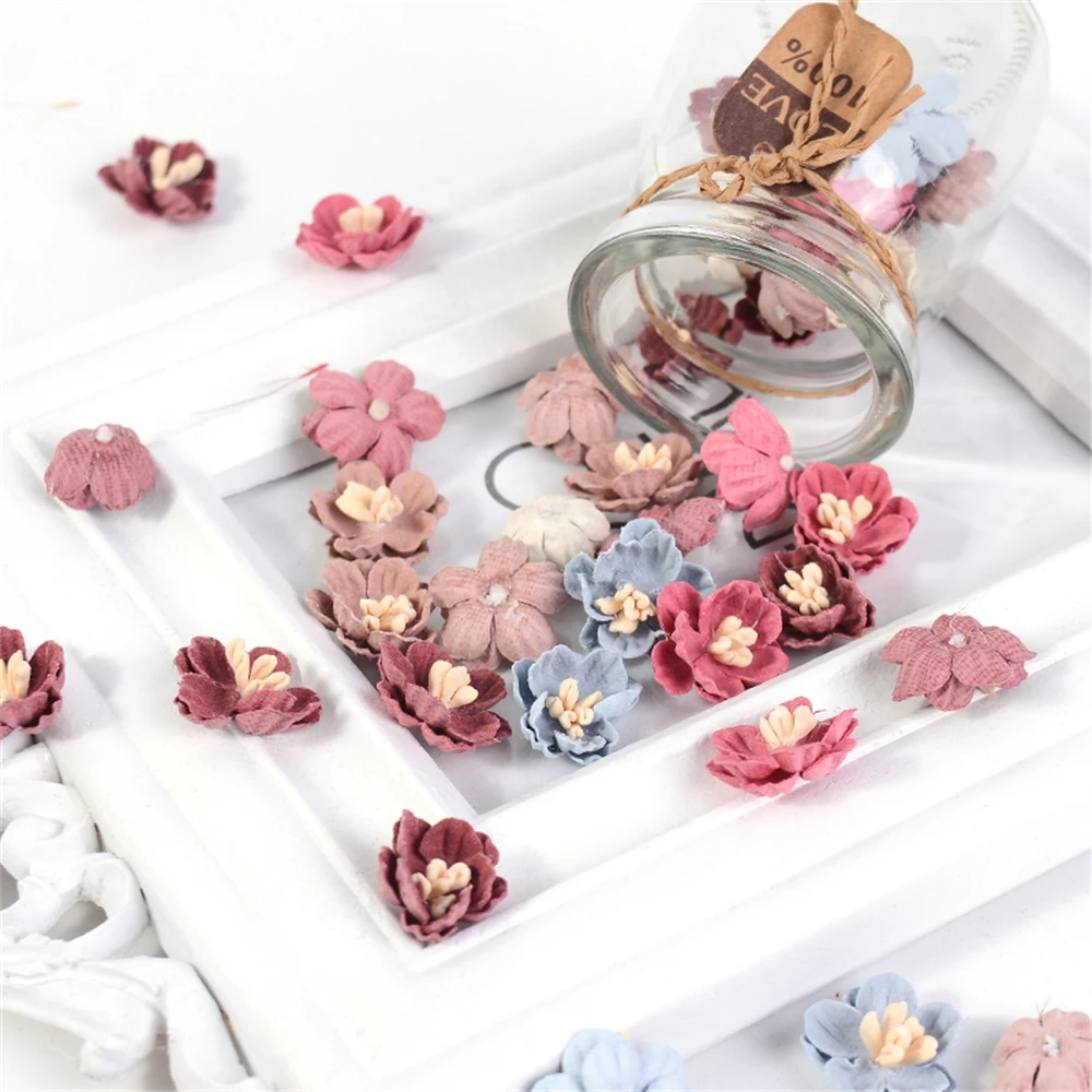 10/50Pcs Artificial Flower Silk Rose Mini Flowers For Wedding Decorations DIY Wreath Headdress Accessories Clip Art Fake Flower