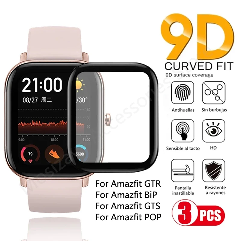 9D мягкая пленка из закаленного стекла для часов XiaoMi HuaMi Amazfit GTR GTS 2 Mini 2E Защитная