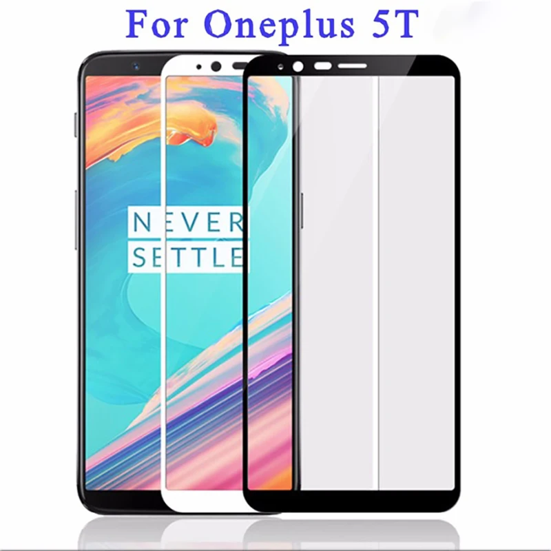 Закаленное стекло для Oneplus 6 5 5T 3 3T защитное с белыми и черными краями Передняя