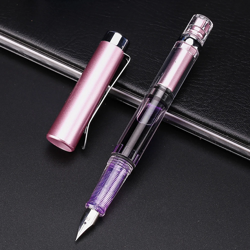 Pink Перьевая ручка 9 цветов pick WING SUNG 3008 0,5 мм прозрачный домашний писатель канцелярские принадлежности тонкий перо универсальные школьные принадлежности для студентов - Цвет: Pink