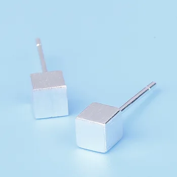 

925 Sterling Silver Hypoallergenic Star Leaf Square Stud Earrings for Women Wedding Jewelry