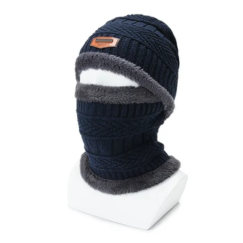

2 in 1 Winter Warm Knit Hat Scarf Set Fashion Comfortable Ear Head Neck Cover Snow Ski Beanie Cap Unisex -WT