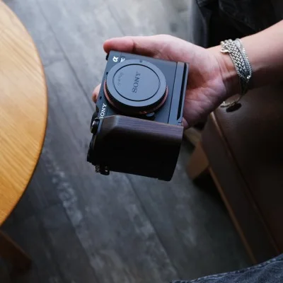 wooden L Type Bracket Tripod Quick Release Plate Base Grip Handle For sony A7C A7 C Digital Camera Arca-Swiss RSS tripod