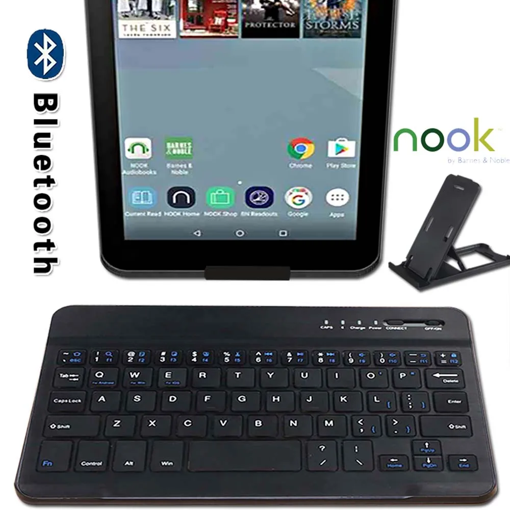 Тонкая портативная беспроводная Bluetooth-клавиатура для Barnes Noble NOOK 7 дюймов/Glowlight 3/HD