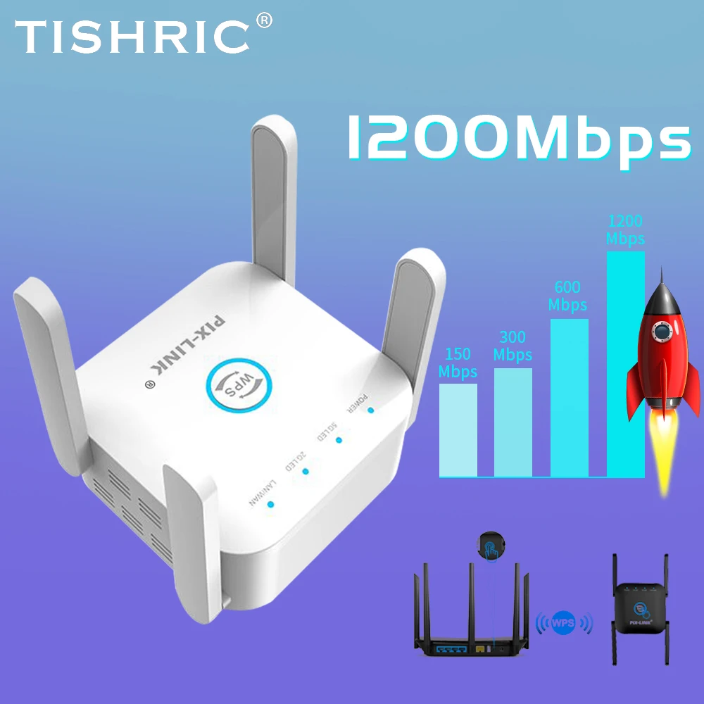 5G Wifi Repeater Wifi Extender 1200Mbps Gigabit Router Wifi Signal