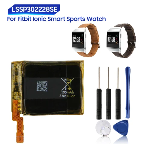 Replacement Battery For Fitbit Ionic Smart Sports Watch LSSP302228SE Genuine Watch Battery 195mAh