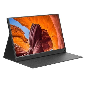 

HT-1560MT Display, 15.6-Inch IPS HDR 1080P+ Leather Case Portable TYPE-C Universal LED Display Game Sn